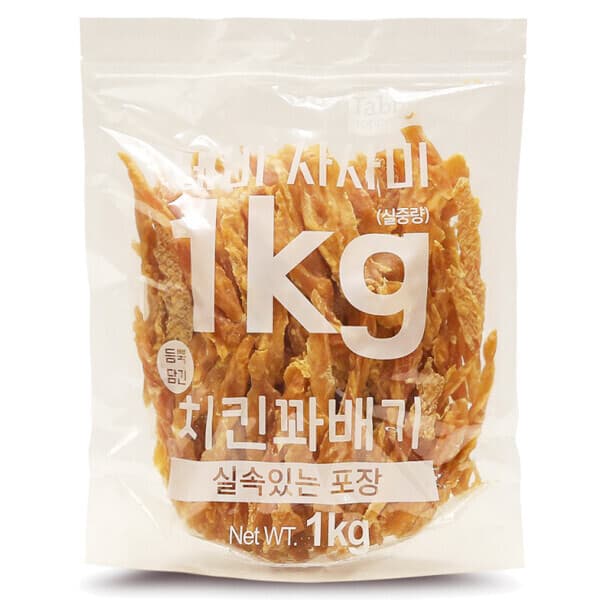멍멍스타 테비 사사미 강아지간식 치킨꽈배기 1kg x 2개