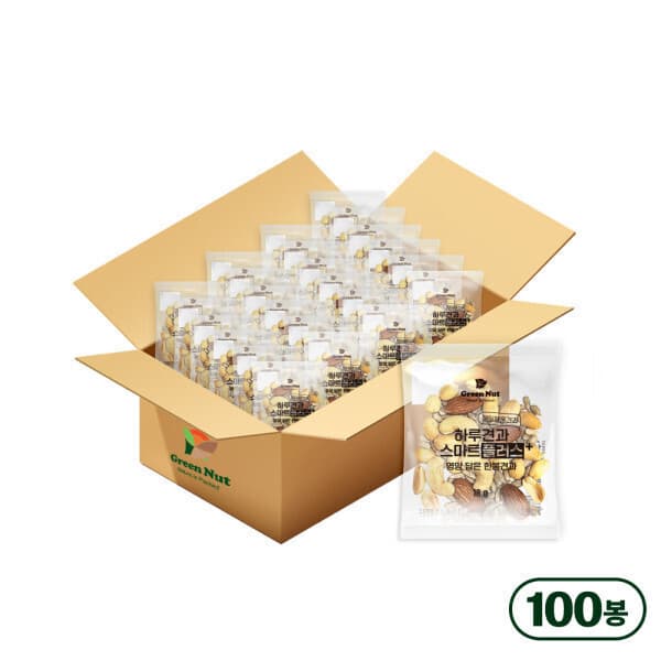 견과류1등 그린너트 스마트플러스 18g 하루견과 대용량 100봉 - 최저가 32,900원