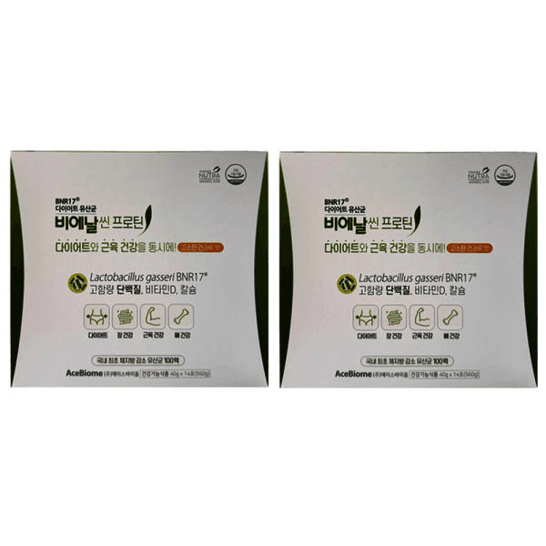 주식회사유앤데이 비에날씬 프로틴 유산균 40g x 14포 2개