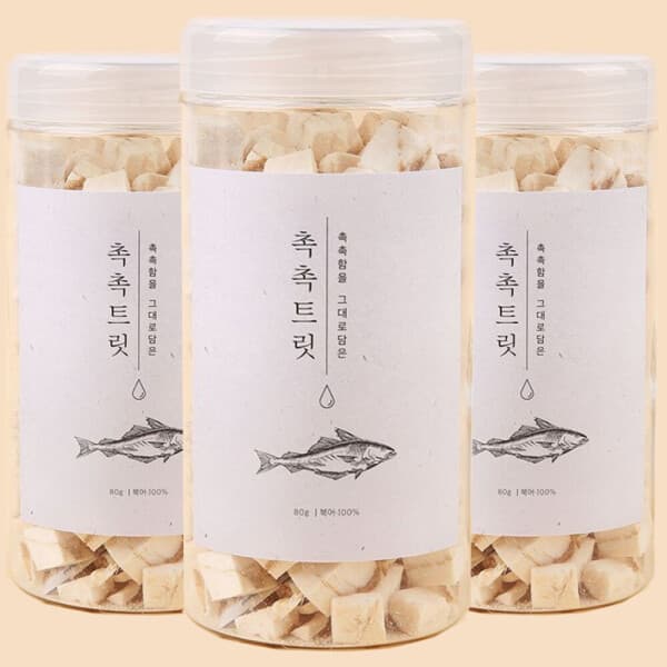 펫트리츠 촉촉트릿 강아지 고양이 동결건조 북어 80g 3개