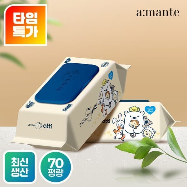 CJ온스타일 프리미엄 70평량 물티슈 70매 10팩