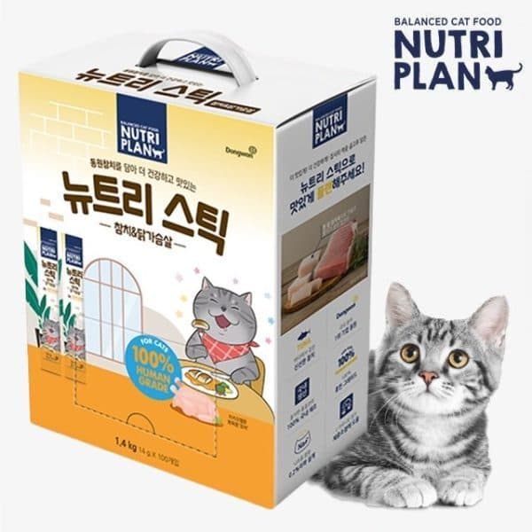 청춘개밥 동원 뉴트리플랜 뉴트리스틱 참치 닭가슴살 100p