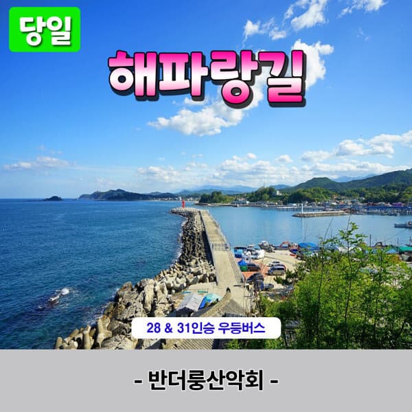 반더룽투어 당일산행 해파랑길 28인승 우등버스 - 최저가 60,000원