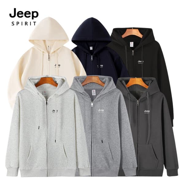 JEEPSPIRIT직영팩토리 지프스피릿 남녀공용 헤비웨이트 실버폭스 후드 집업 705