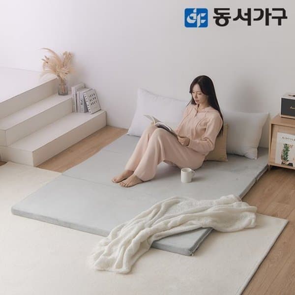 신세계몰 EZ매트 견면 3단 접이식 퀸 토퍼 매트리스 - 최저가 81,790원