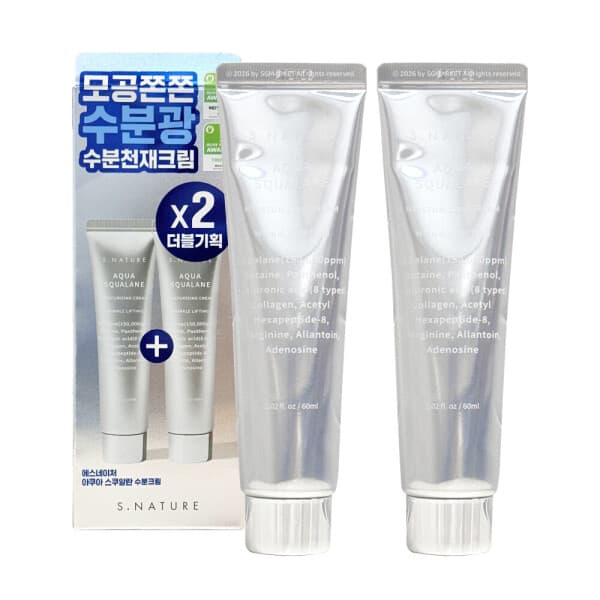 콩심샾 에스네이처 아쿠아 스쿠알란 보습 수분크림 60ml+60ml 기획세트