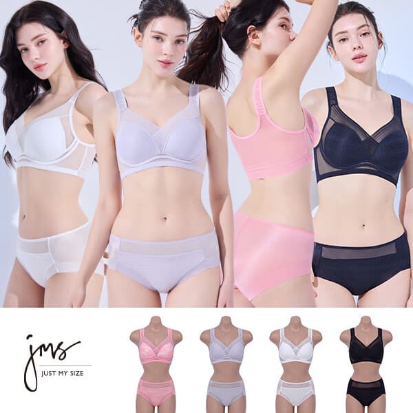 현대홈쇼핑Hmall 저스트마이사이즈 Super-Light 퓨어컴포트 브라팬티 4세트 JM107