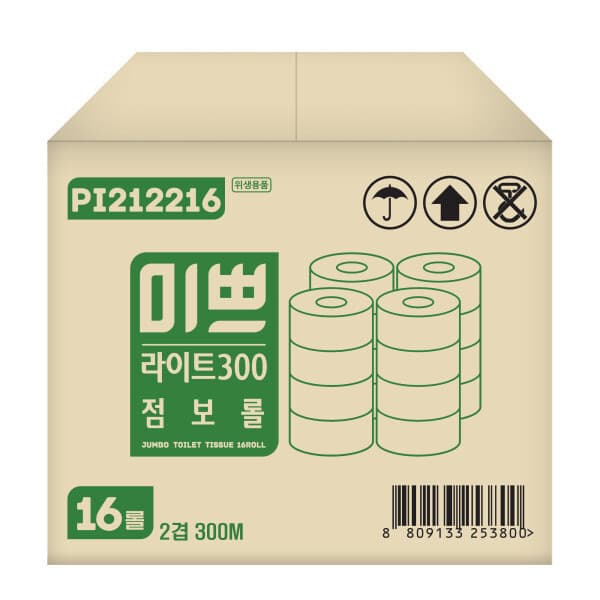 루야멘쇼핑몰 팜파스 미쁘 라이트 점보롤 2겹 300m 16롤 천연펄프 무형광 - 최저가 32,930원