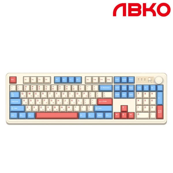 대한민국1번가 앱코 AF108PRO ABKO x SOAI 콜라보 3모드 기계식 키보드 코랄블루 저소음너울축 - 최저가 79,000원