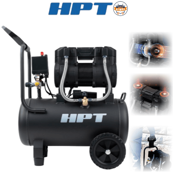 hi솔루션 HPT 에어콤프레샤 4마력급 HAC-224 저소음 24L 알루미늄탱크 오일리스 16.4kg - 최저가 273,350원