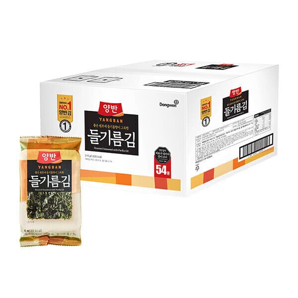 동원에프앤비스타배송 양반 들기름김 박스 식탁 54P(8매) - 최저가 21,500원