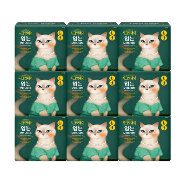 하이베러 시크릿데이 생리대 입는 오버나이트 대형 4P x 9팩