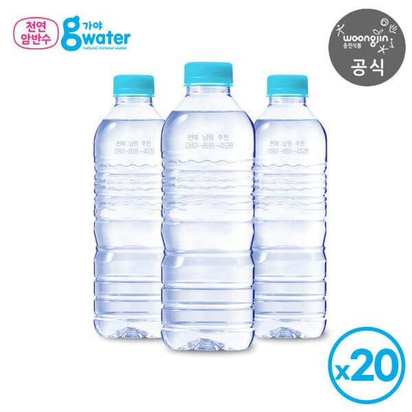 웅진푸드 가야G워터 생수 무라벨 500ml 100병