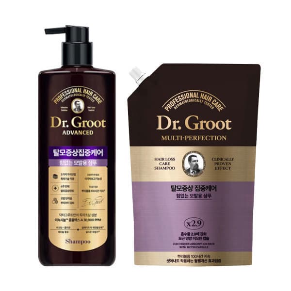 LG생활건강피지오겔 닥터그루트 집중케어 힘없는모발용 샴푸 700ml + 리필 330ml
