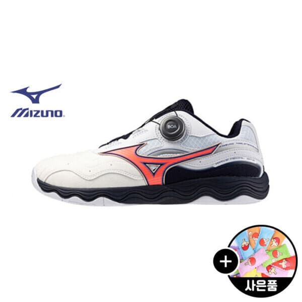 티인사이드 Mizuno 미즈노 탁구화 웨이브 메달 SP5 화이트 칼립소코랄 블랙