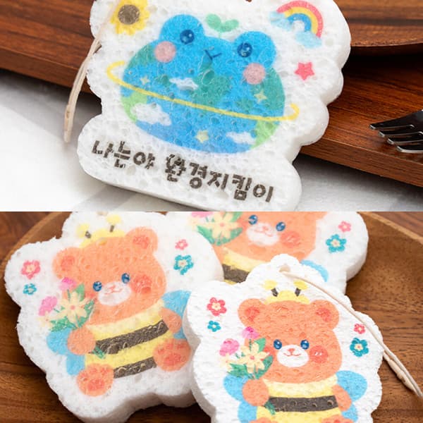 아이좋아라샵 천연수세미 압축수세미 친환경셀룰로오스 20개입