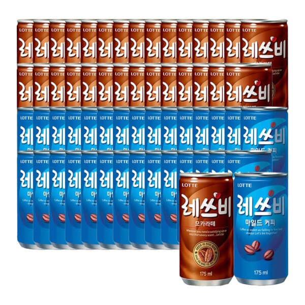 롯데칠성스타배송 레쓰비 마일드 175mlx30캔 모카라떼 175mlx30캔