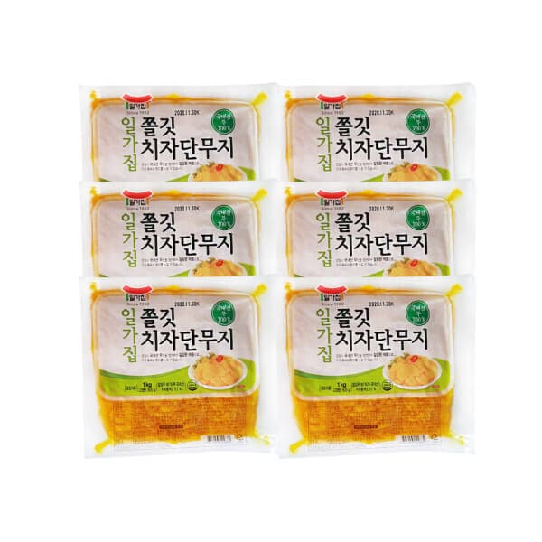 푸드뱅크주식회사 일가집 쫄깃 치자 단무지 1kg 6개 - 최저가 38,180원