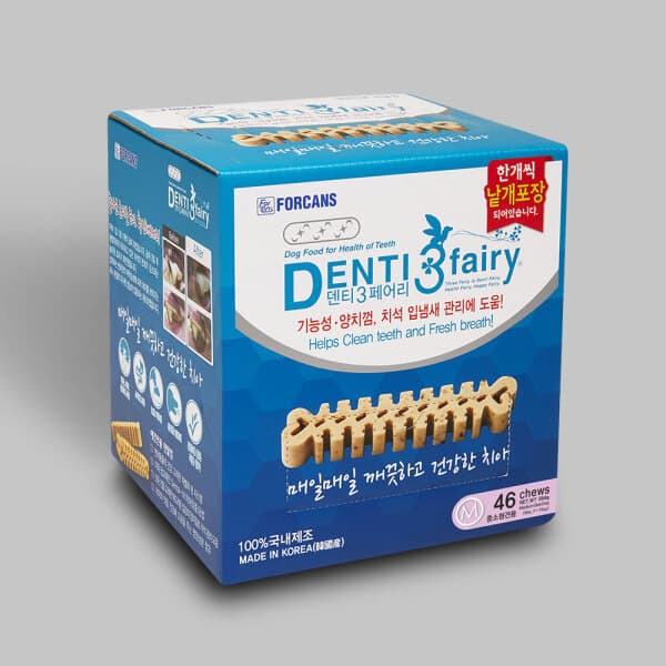 우리집상전 포켄스 덴티페어리 치석제거 덴탈껌 디스펜서 M 584g + 가수분해 간식 400g