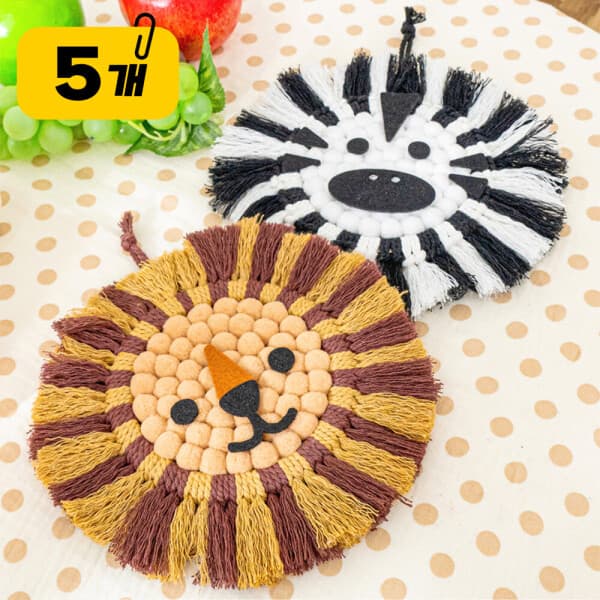 클립스테이션 폼폼이 티코스터 만들기 5개입 DIY 키트