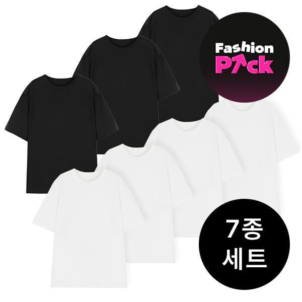 리베레츠 (7종set)남녀공용 오가닉 코튼100% 30수 반팔 티셔츠 26SS (3장+4장)총2팩구성 라운드넥