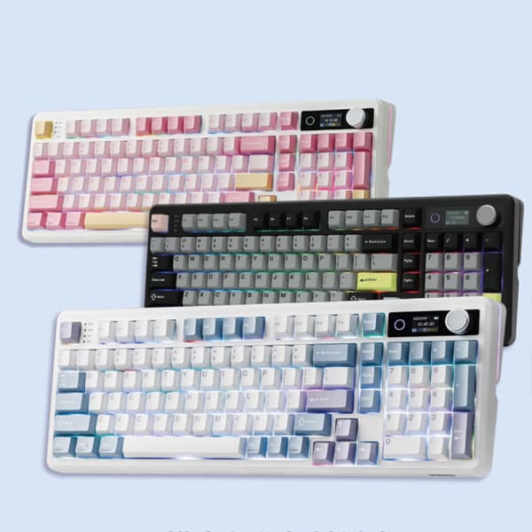 HP플러스 EPOMAKER TH99pro 무선 게이밍 기계식 키보드 Gasket구조 10000mAh 98키 1.06인치TFT스크린