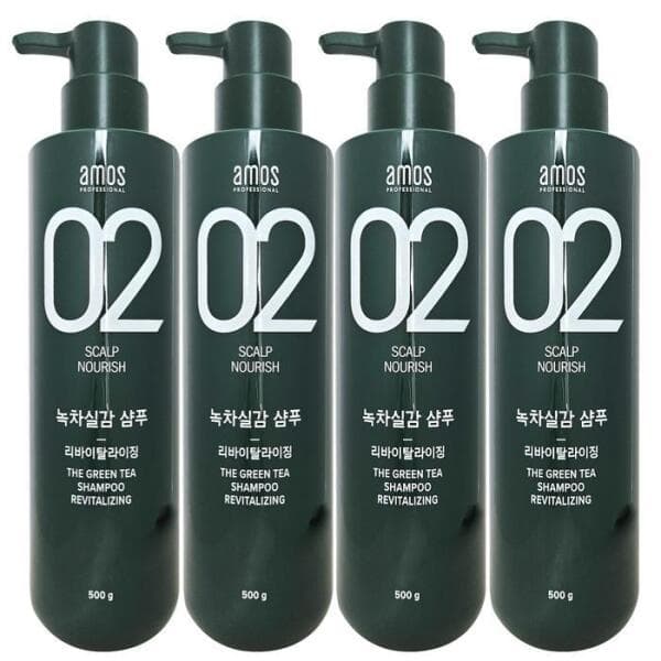 셀러허브샵 아모스 녹차실감 리바이탈라이징 산뜻한 타입 지성 샴푸 500g 4개 - 최저가 68,890원