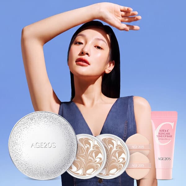 애경공식프리미엄몰 에이지투웨니스 뉴오리지널 스파클 에디션 화이트 케이스+리필 2개+톤업베이스 6ml - 최저가 23,900원
