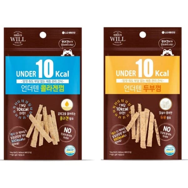 우최4 시리우스윌 언더텐껌 반려견 간식 36개 두부 콜라겐 20g