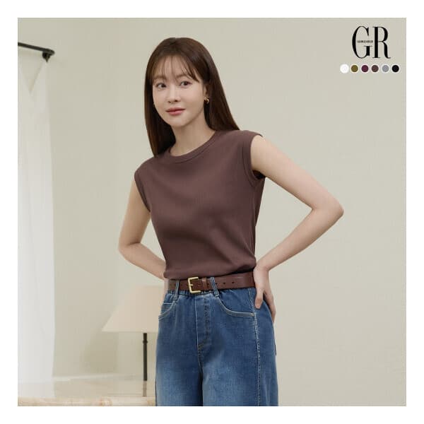 롯데 원티비 조르쥬 레쉬 26SS 꼼드코튼 블렌딩 캡슬리브 탑 - 최저가 59,900원