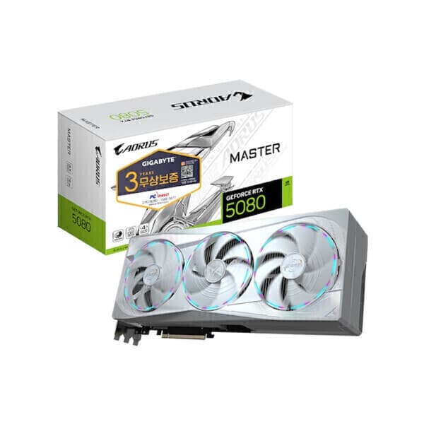 엔텍와이즈 기가바이트 AORUS 지포스 RTX 5080 MASTER ICE D7 16GB - 최저가 2,650,560원