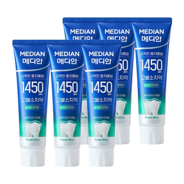 아모레퍼시픽바디헤어 메디안 1450 고불소치약 프레쉬민트 100g 6입 - 최저가 19,800원