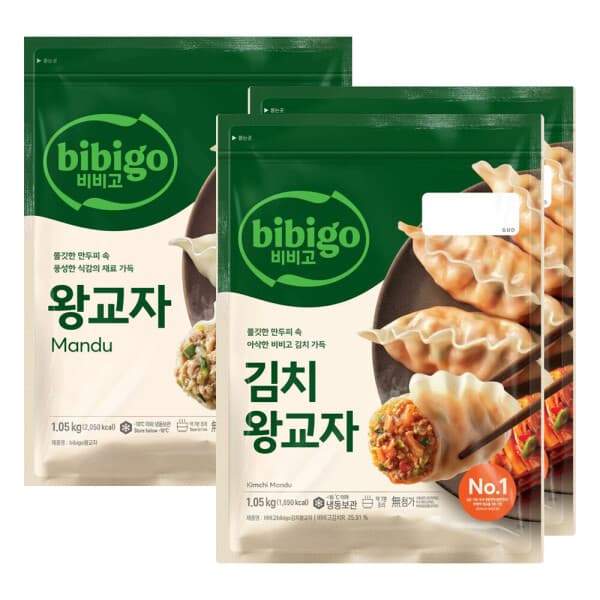 CJ제일제당스타배송 비비고 김치왕교자 1.05kg 2개 + 왕교자 1.05kg 1개