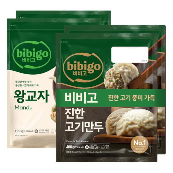 CJ제일제당스타배송 비비고 왕교자 1.05kg 2개 + 수제진한 고기만두 400g 2개