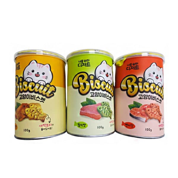 (주)유진컴퍼니 너를위한디저트 고양이 비스켓 100g 3개 치킨맛 참치맛 연어맛 - 최저가 11,780원