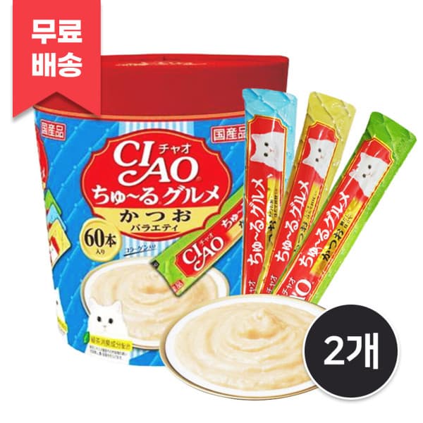 일탑몰 이나바 챠오츄르 가다랑어 버라이어티팩 60p x 2개 SC-221