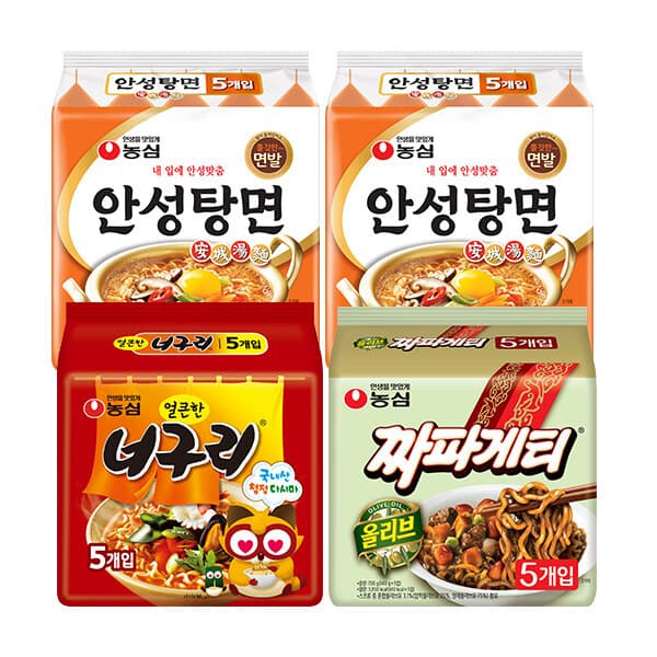 농심-스타배송 안성탕면10입 + 너구리5입 + 짜파게티5입 (총 20봉)