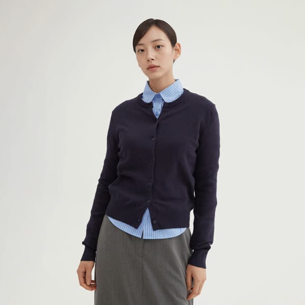 글로벌SPA 스파오 소프트얀 라운드넥 카디건 SPCKF49W01
