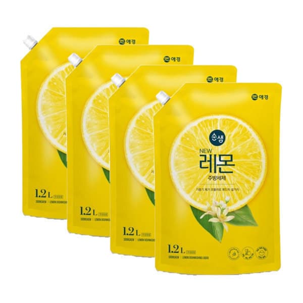 애경-스타배송 순샘 레몬/쌀뜨물 주방세제 2종 1.2L 4개