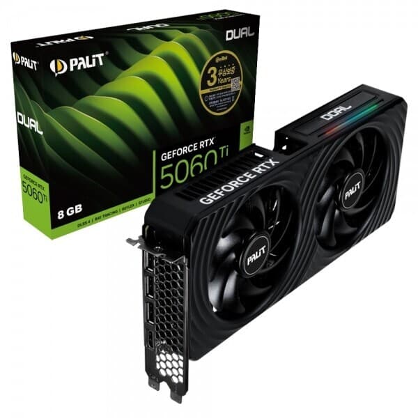 픽셀스테이션 PALIT 지포스 RTX 5060 Ti DUAL D7 8GB - 최저가 637,000원