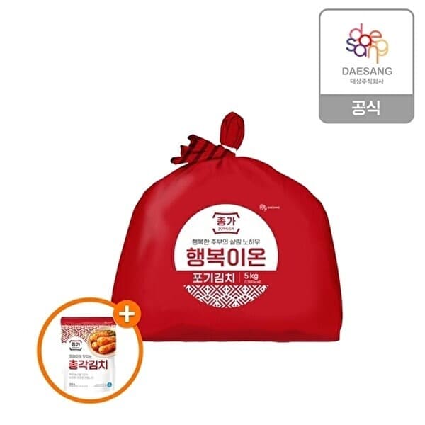 SK스토아TV쇼핑 종가 T 종가 행복이온 포기김치 5kg 총각김치 400g