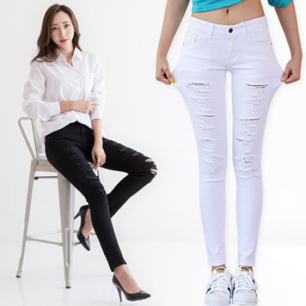 GS_SHOP 토마토팩토리 차밍 컷팅 스판 스키니 청바지
