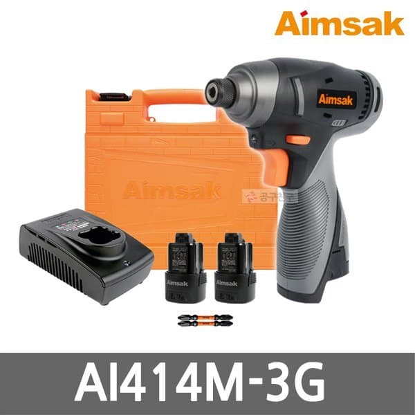 신세계몰 아임삭 AI414M 3G 충전 임팩트 드라이버 14.4V 2.0Ah 배터리 2개 6.35mm 1/4 육각