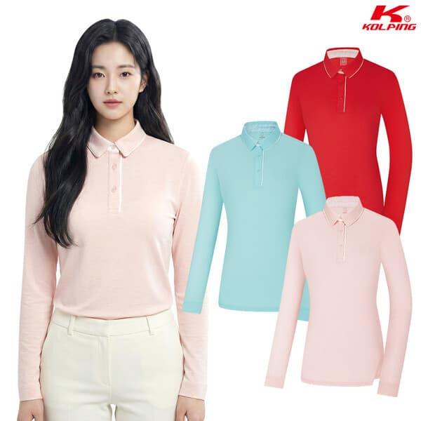 fashionplus 콜핑 여성 하이쿨 흡습속건 등산 긴팔 카라 티셔츠 KSC422VT8W - 최저가 17,450원