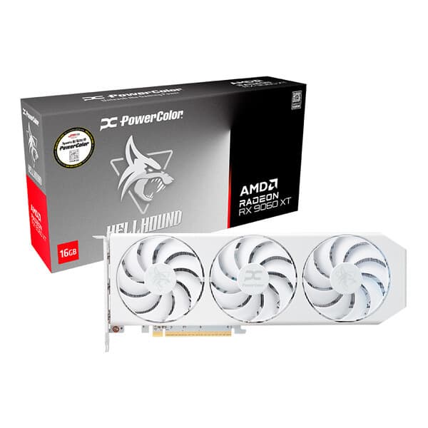 1등 아이코다 POWERCOLOR 라데온 RX 9060 XT Hellhound Spectral White OC 16GB