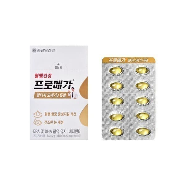 정품보장특가마켓 프로메가 알티지 오메가3 듀얼 520mg x 60캡슐 4개