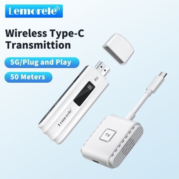 가성비제품 Lemorele 50m Type-C 무선 비디오 송신기 HDMI 익스텐더 키트 1080P - 최저가 66,400원