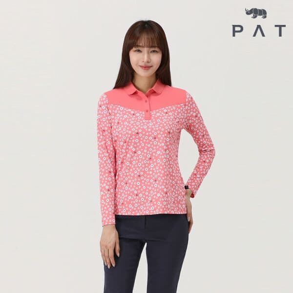 굿피플홀딩스 PAT 플라워 카라 티셔츠 1K25232