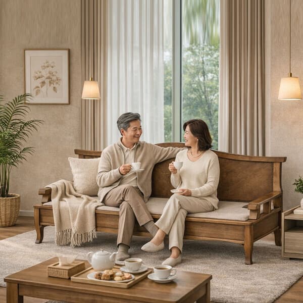 KT알파쇼핑_온라인몰 보루네오 황토볼 원목소파침대 HP6118F
