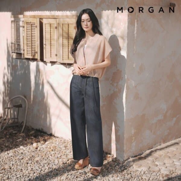 GS_SHOP_TV 모르간 26SS 린넨라이크 벨티드 데님 - 최저가 39,900원